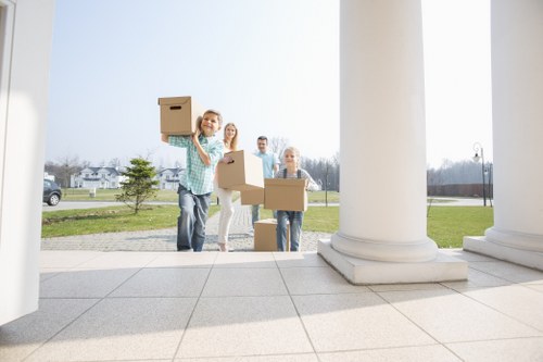 Office furniture and IT equipment being prepared for relocation
