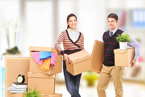 Removal van loaded for a house or office move in Leyton