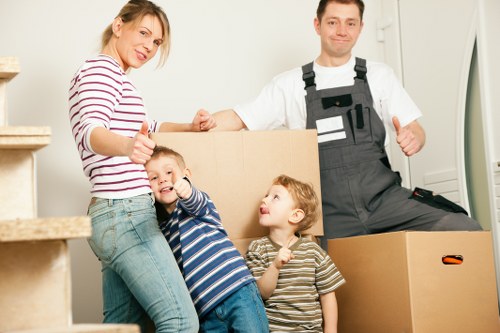 Movers handling stairs and access in a Leyton flat move